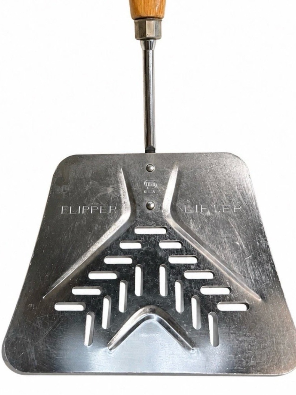 Flipper Lifter Stainless Steel Pancake Griddle Spatula with Wood Handle VTg